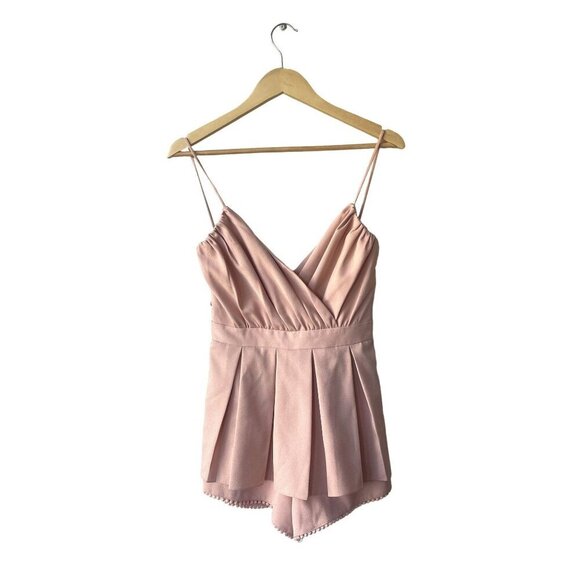 NBD Revolve Romper Size S Fairy Coquette Feminine Pink Rave Festival Ruffle Tie - Picture 2 of 9